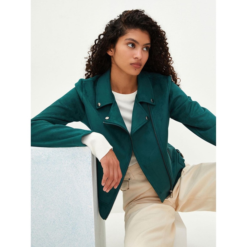 Shinestar NWOT Microsuede Biker Jacket - Green